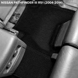 3D коврики EVA с бортами Nissan Pathfinder III R51 7 мест (2004-2014)
